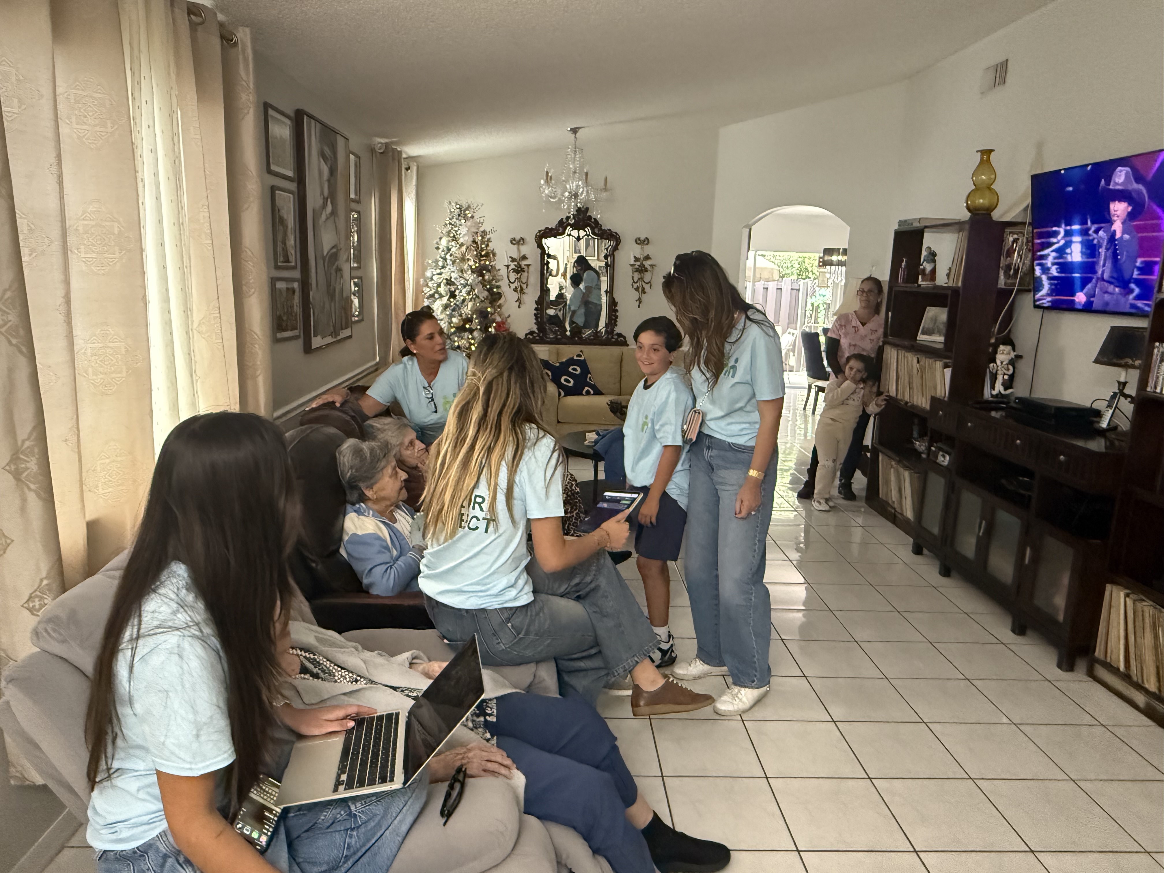 Senior Connect group visit with seniors in an assisted living home
